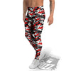 Red Camouflage Texture Military Print Men's Leggings-grizzshop