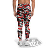 Red Camouflage Texture Military Print Men's Leggings-grizzshop