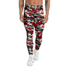 Red Camouflage Texture Military Print Men's Leggings-grizzshop