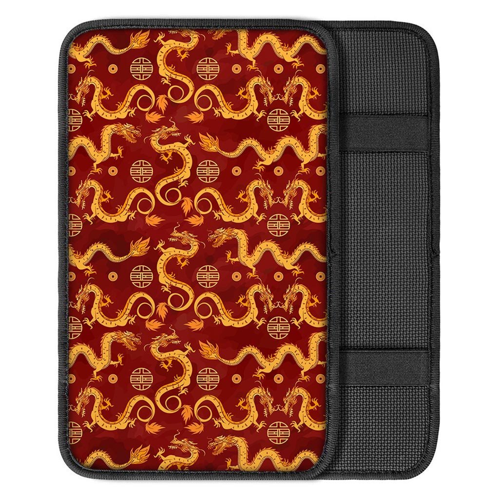 Red Chinese Dragon Car Console Cover-grizzshop