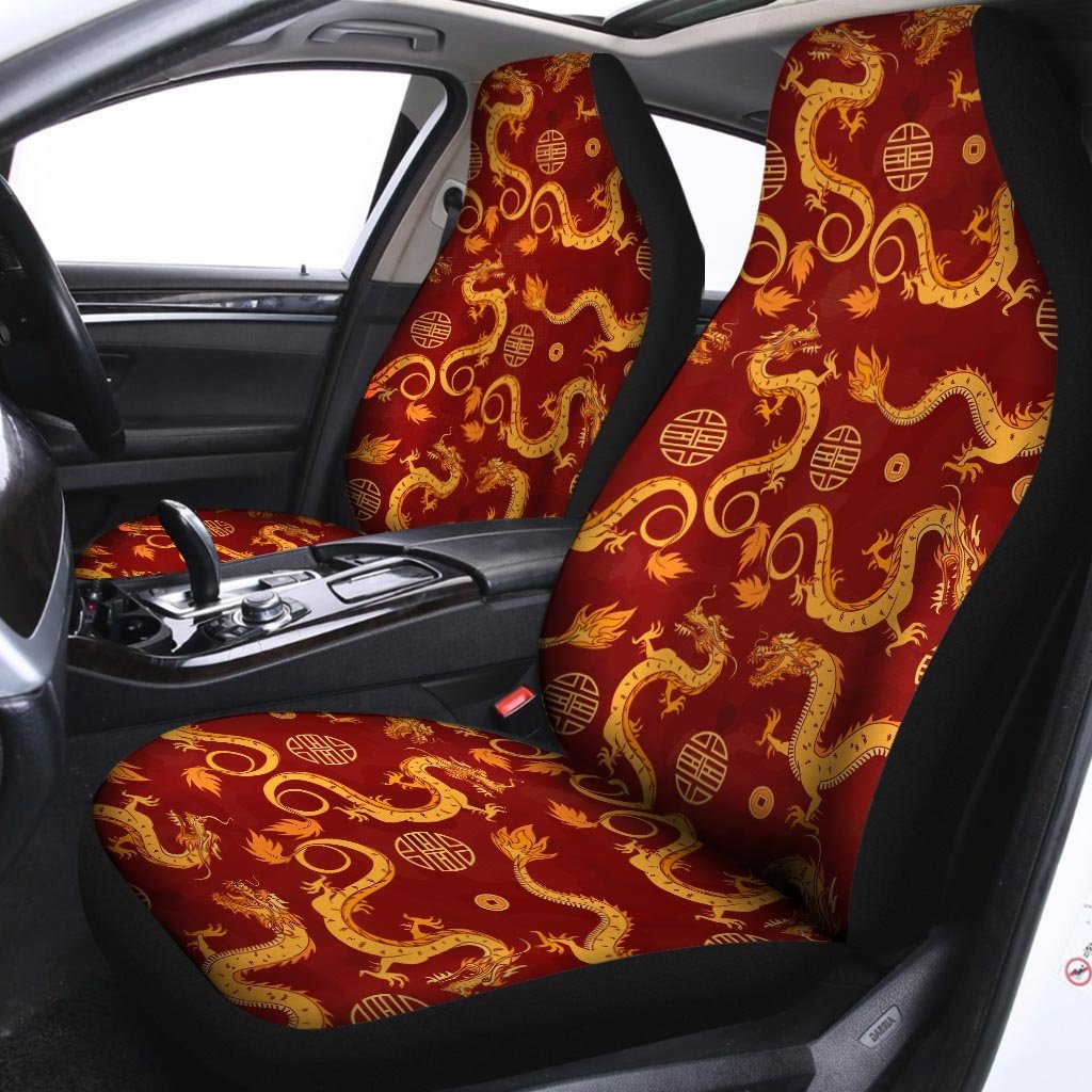 Red Chinese Dragon Car Seat Covers-grizzshop