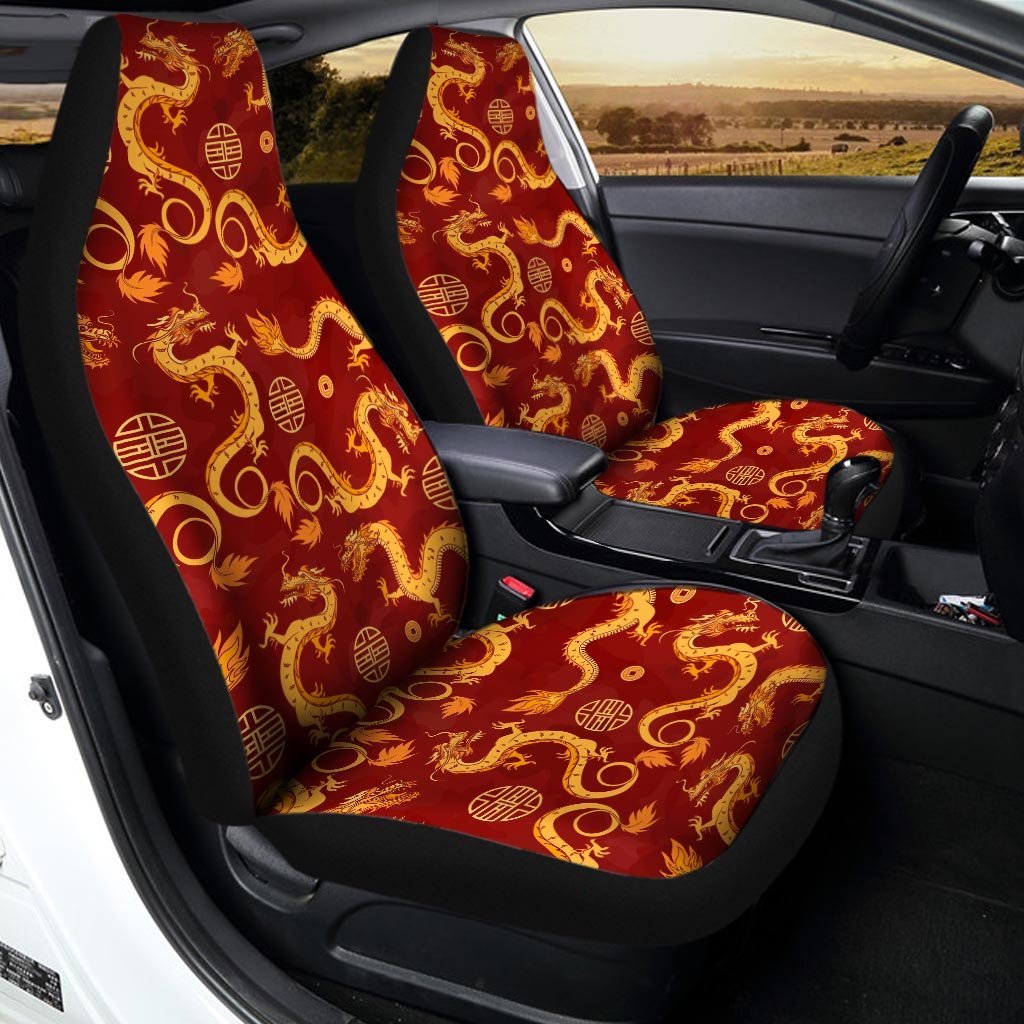 Red Chinese Dragon Car Seat Covers-grizzshop