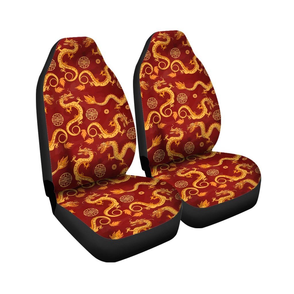 Red Chinese Dragon Car Seat Covers-grizzshop