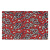 Red Chinese Dragon Floral Print Door Mat-grizzshop