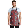 Red Chinese Dragon Floral Print Men's Apron-grizzshop