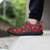 Red Chinese Dragon Floral Print Men's Sneakers-grizzshop