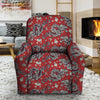 Red Chinese Dragon Floral Print Recliner Cover-grizzshop