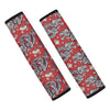 Red Chinese Dragon Floral Print Seat Belt Cover-grizzshop