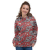 Red Chinese Dragon Floral Print Women's Hoodie-grizzshop