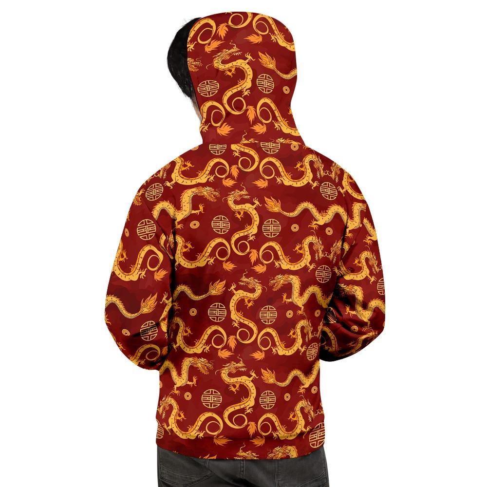 Red Chinese Dragon Men's Hoodie-grizzshop