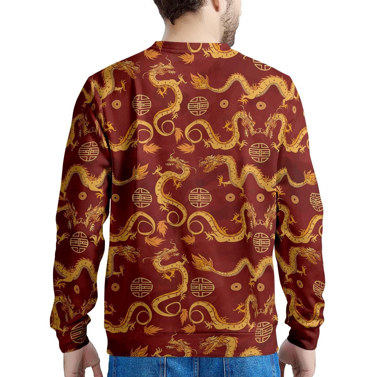 Red Chinese Dragon Men's Sweatshirt-grizzshop