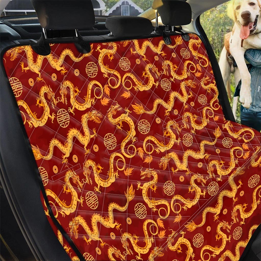 Red Chinese Dragon Pet Car Seat Cover-grizzshop