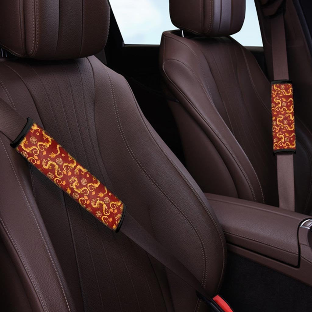 Red Chinese Dragon Seat Belt Cover-grizzshop