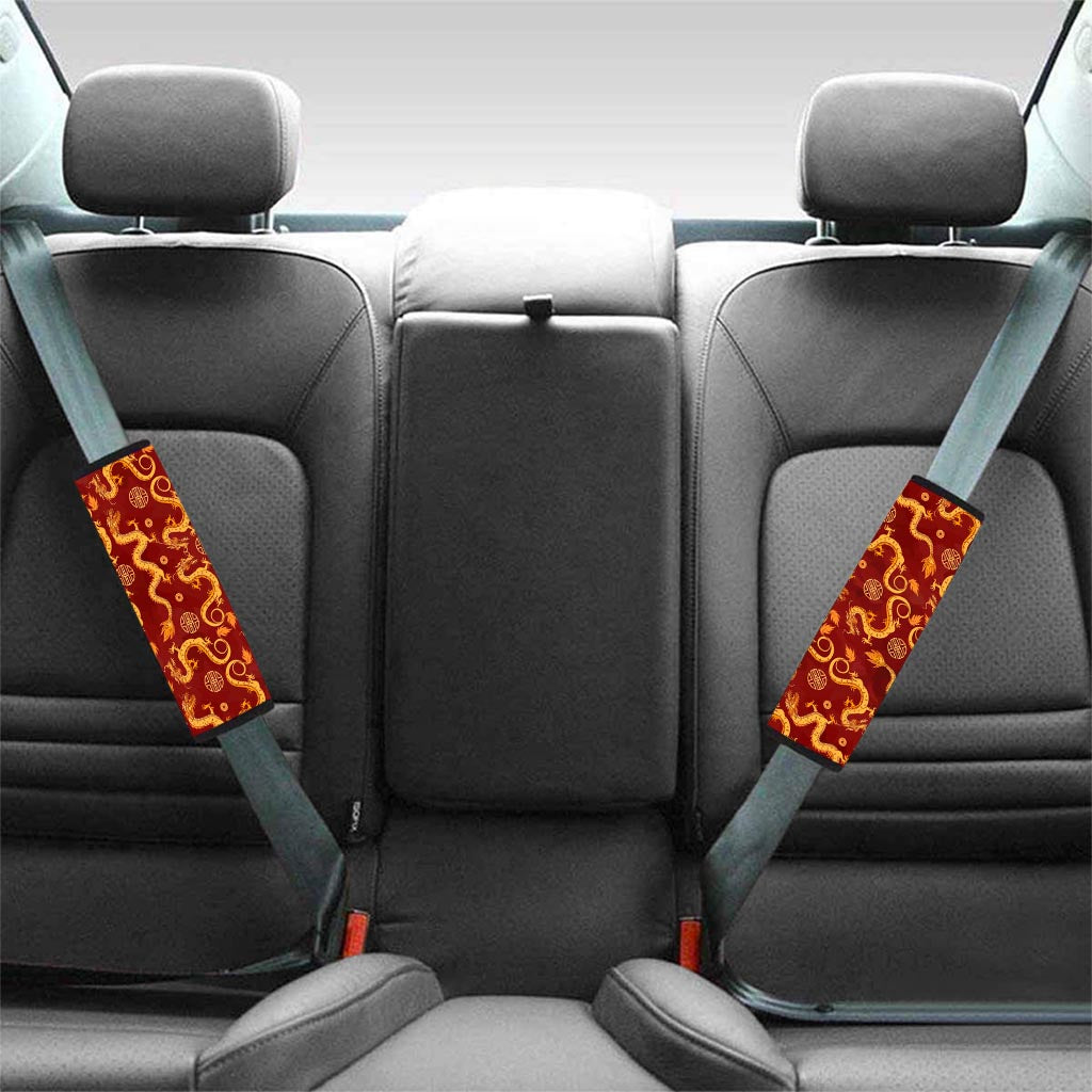 Red Chinese Dragon Seat Belt Cover-grizzshop