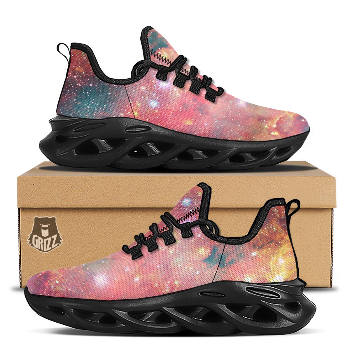 Red Cloud Galaxy Space Black Running Shoes-grizzshop