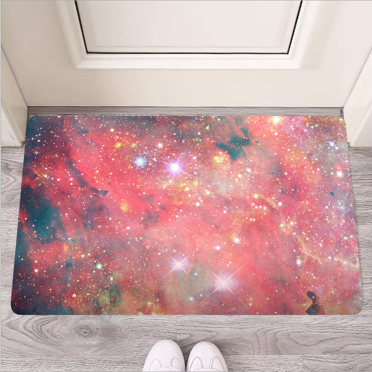 Red Cloud Galaxy Space Door Mat-grizzshop