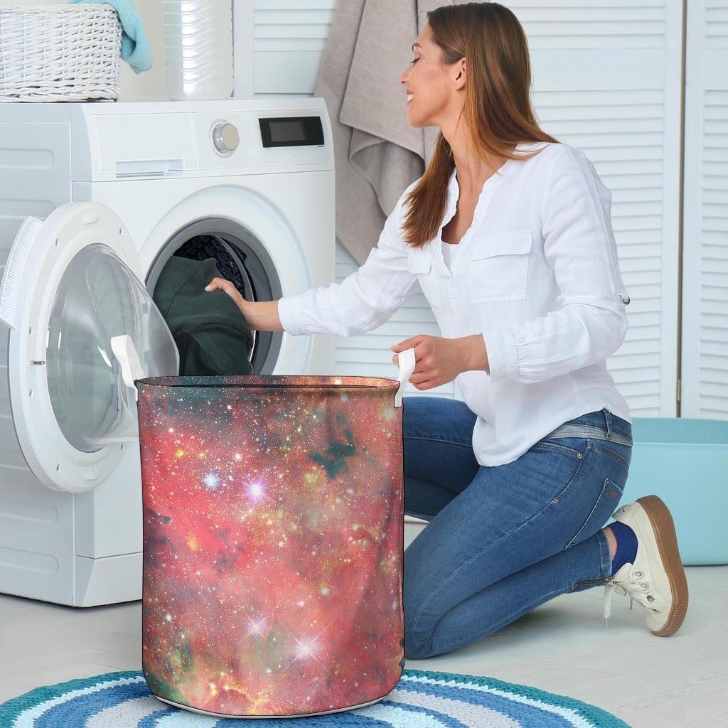 Red Cloud Galaxy Space Laundry Basket-grizzshop