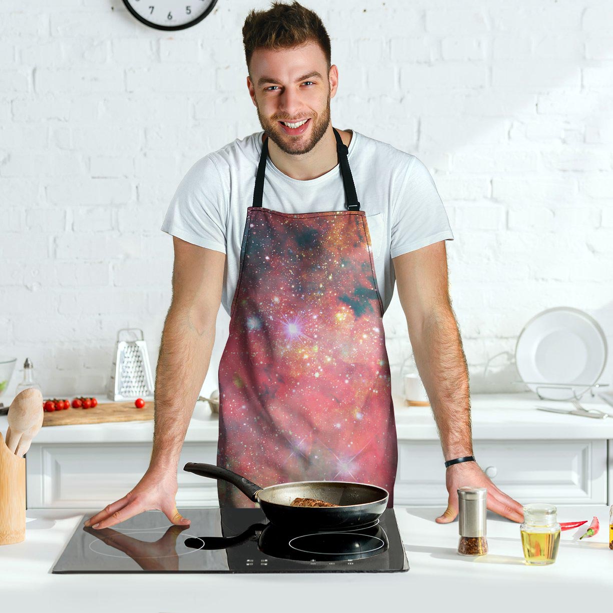 Red Cloud Galaxy Space Men's Apron-grizzshop