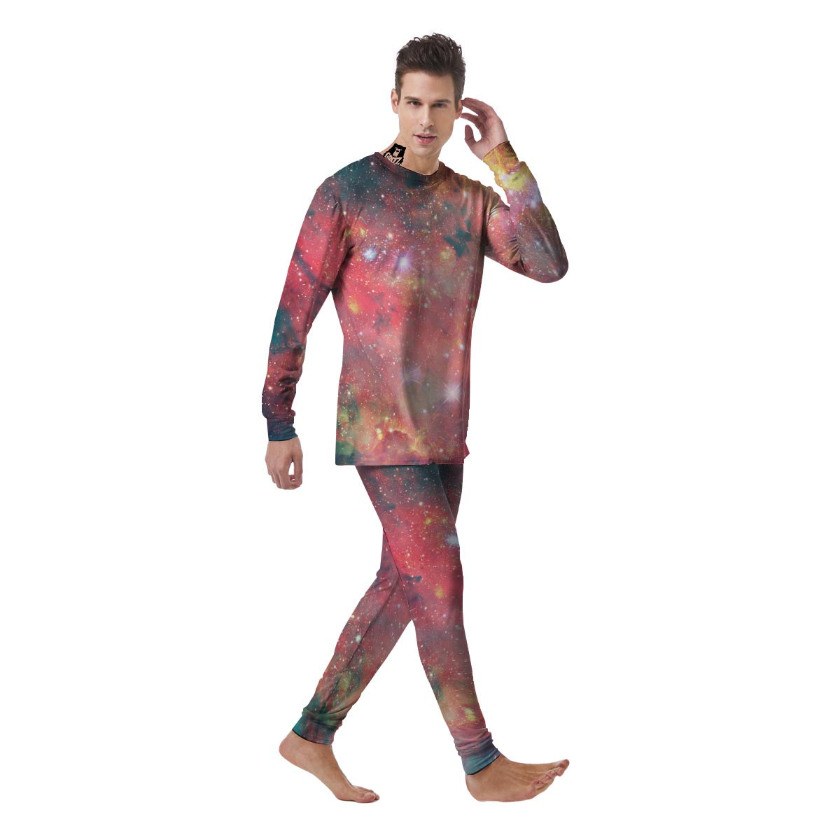 Red Cloud Galaxy Space Men's Pajamas-grizzshop