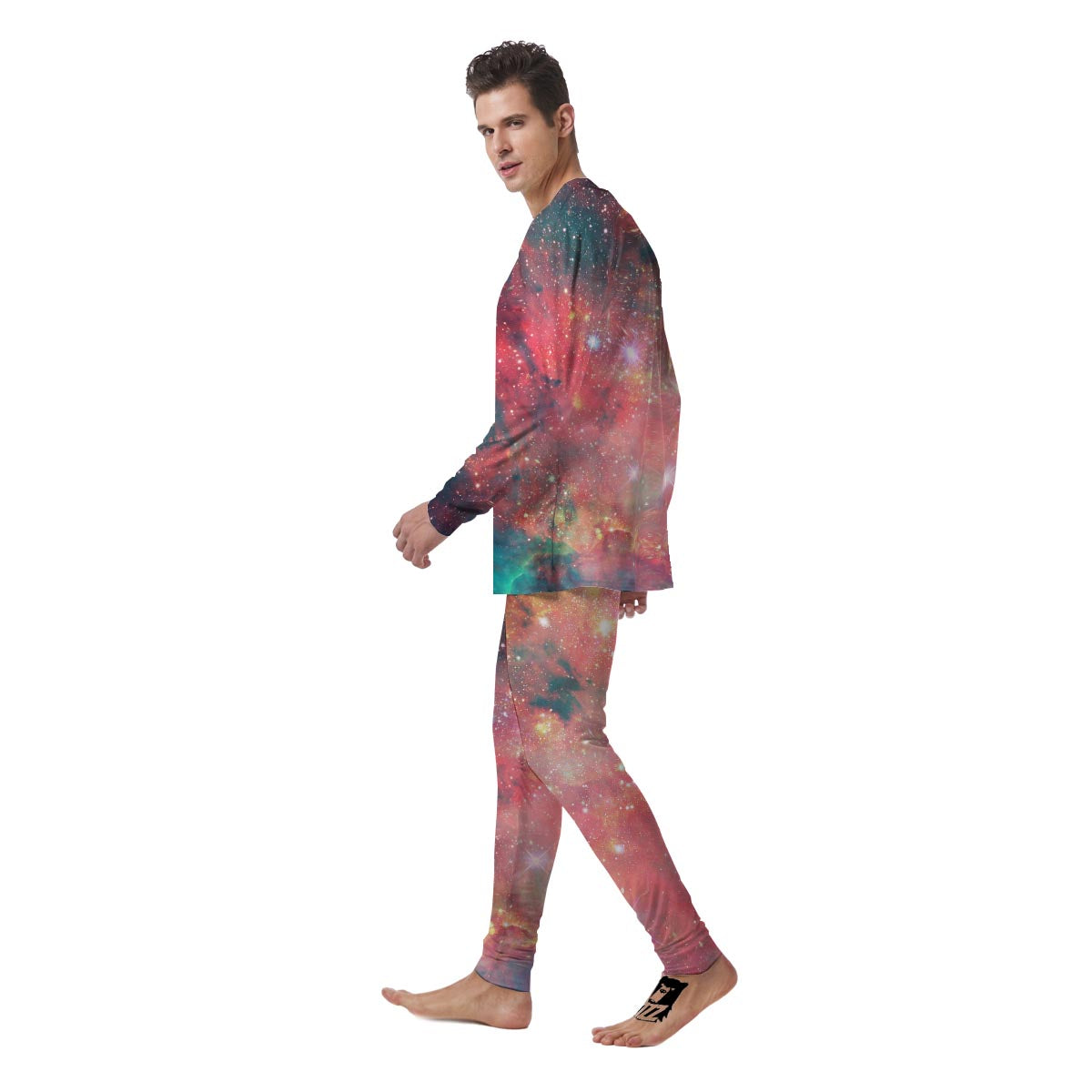 Red Cloud Galaxy Space Men's Pajamas-grizzshop