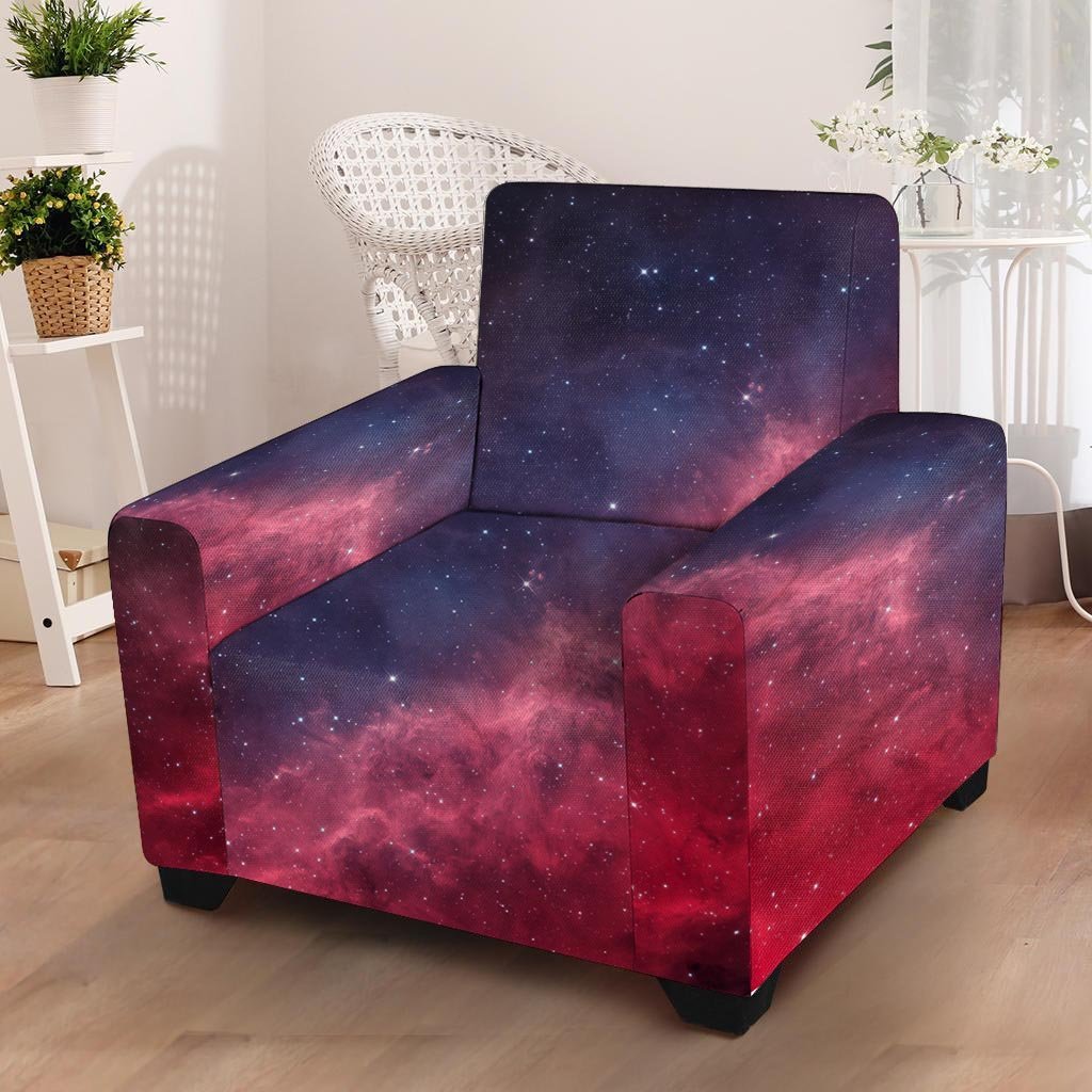 Red Cosmic Galaxy Space Armchair Cover-grizzshop