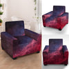 Red Cosmic Galaxy Space Armchair Cover-grizzshop