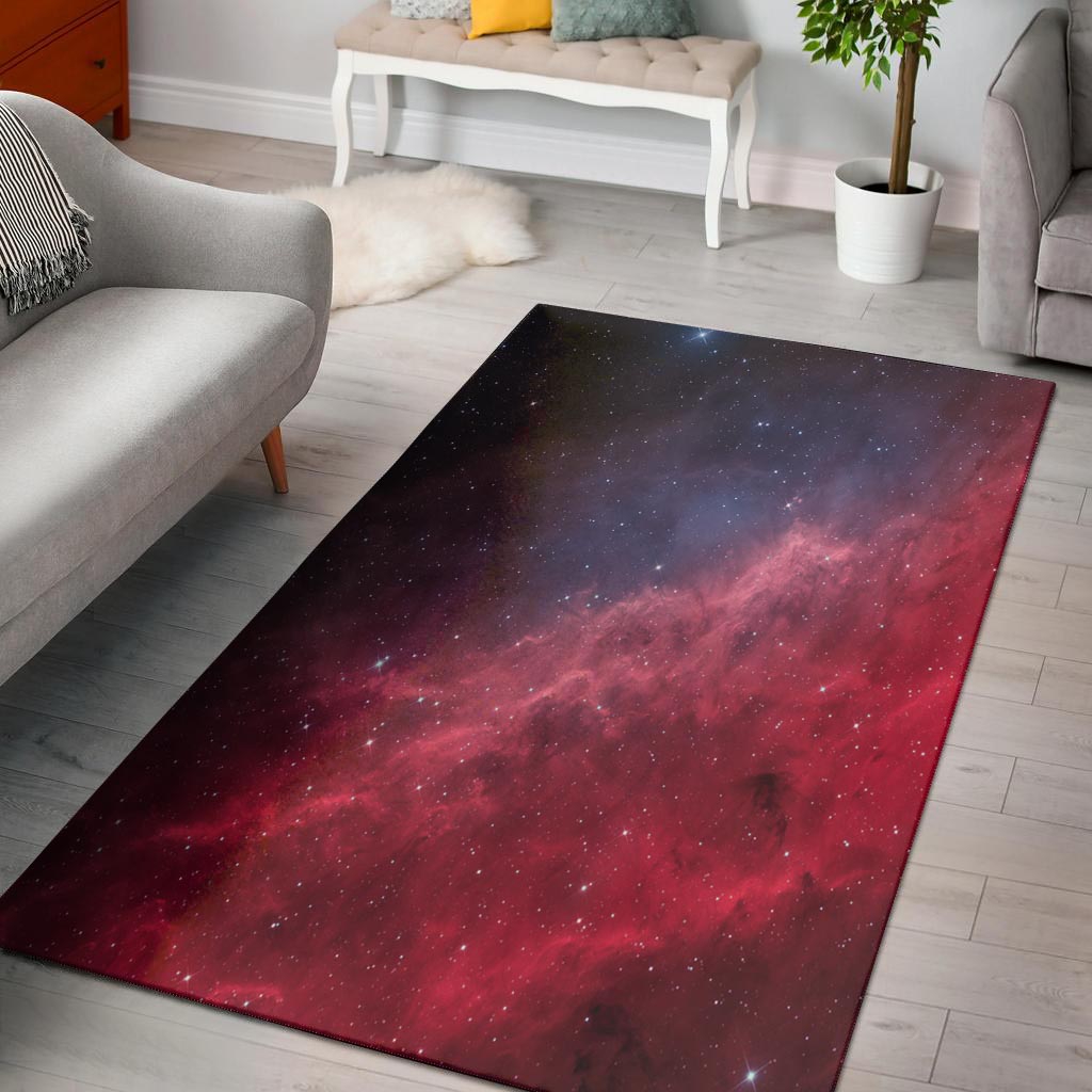 Red Cosmic Galaxy Space Floor Mat-grizzshop