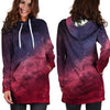 Red Cosmic Galaxy Space Hoodie Dress-grizzshop