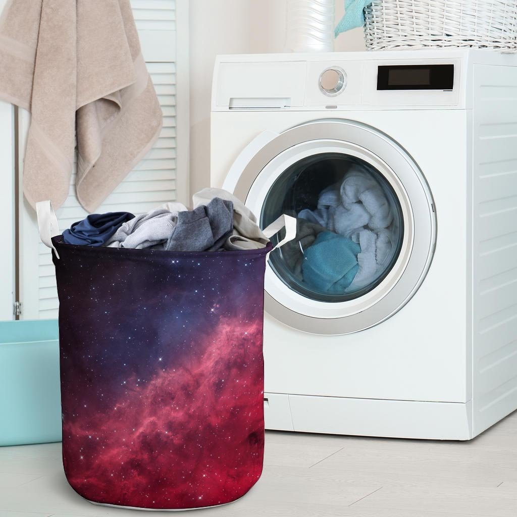 Red Cosmic Galaxy Space Laundry Basket-grizzshop