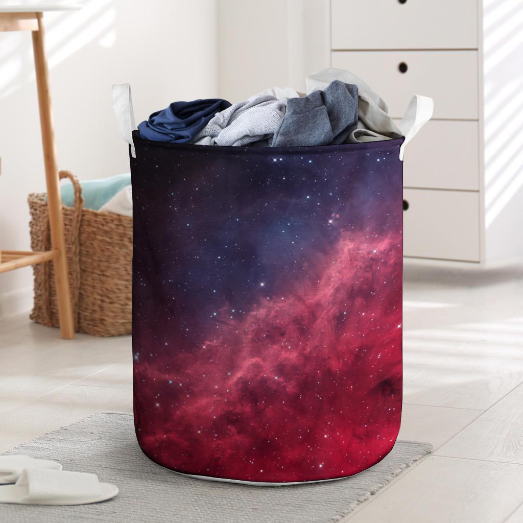 Red Cosmic Galaxy Space Laundry Basket-grizzshop