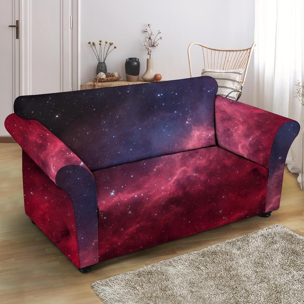 Red Cosmic Galaxy Space Loveseat Cover-grizzshop