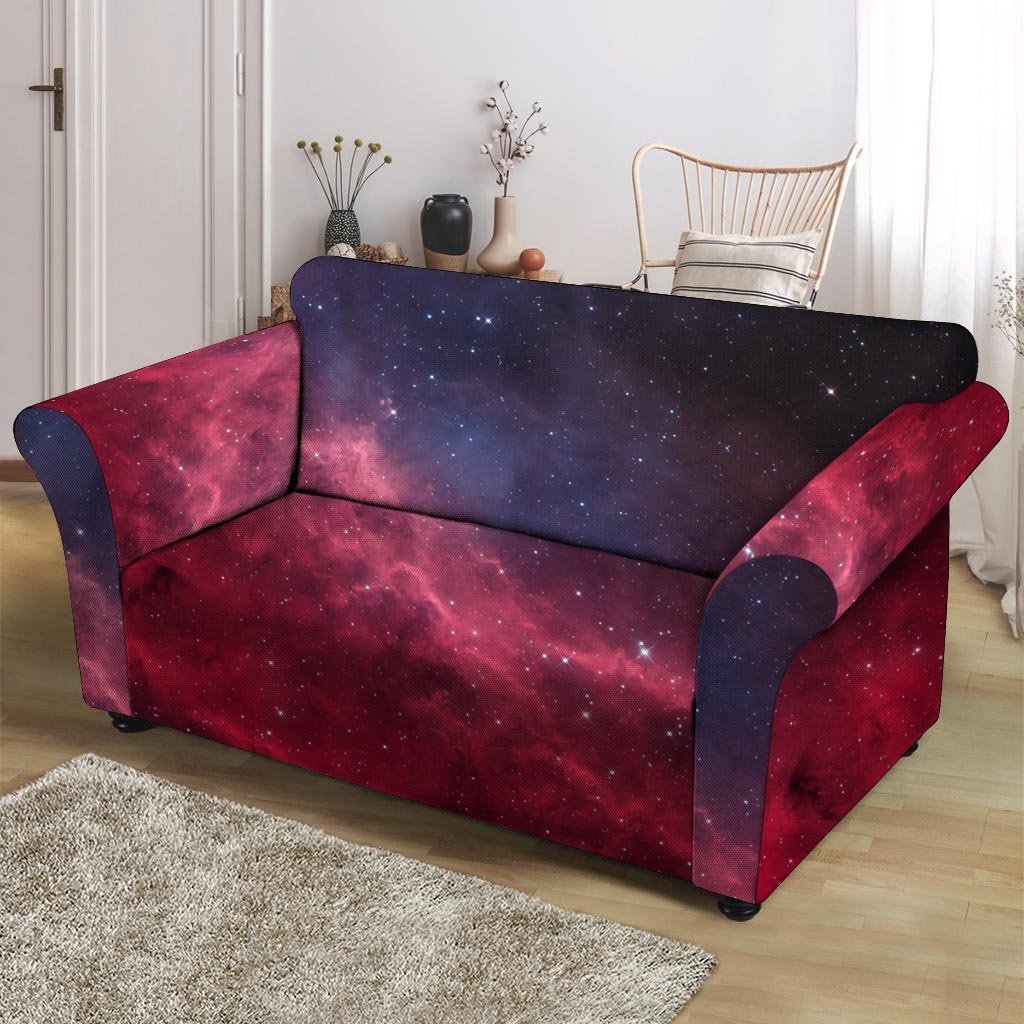 Red Cosmic Galaxy Space Loveseat Cover-grizzshop