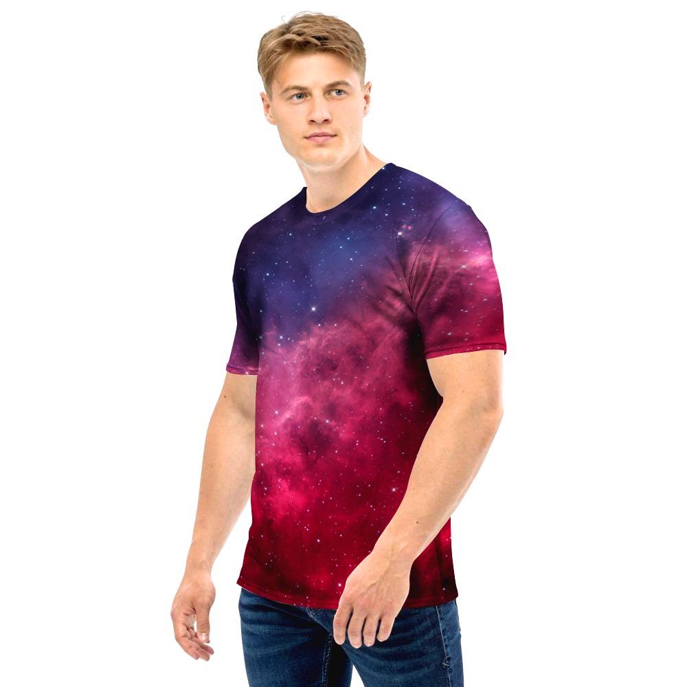 Red Cosmic Galaxy Space Men T Shirt-grizzshop