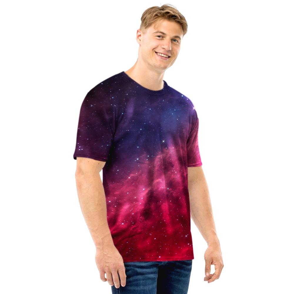 Red Cosmic Galaxy Space Men T Shirt-grizzshop