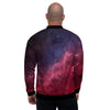 Red Cosmic Galaxy Space Men's Bomber Jacket-grizzshop