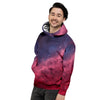 Red Cosmic Galaxy Space Men's Hoodie-grizzshop