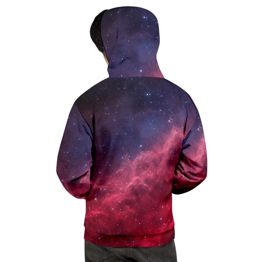 Red Cosmic Galaxy Space Men's Hoodie-grizzshop
