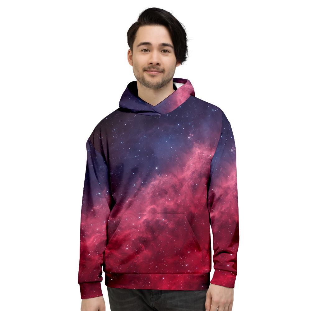 Red Cosmic Galaxy Space Men's Hoodie-grizzshop