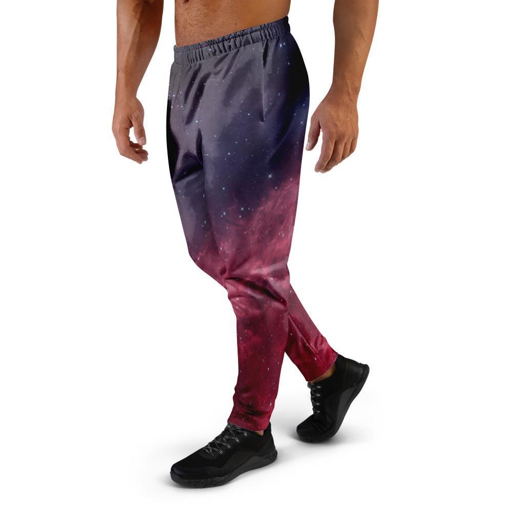 Red Cosmic Galaxy Space Men's Joggers-grizzshop