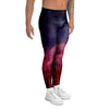 Red Cosmic Galaxy Space Men's Leggings-grizzshop