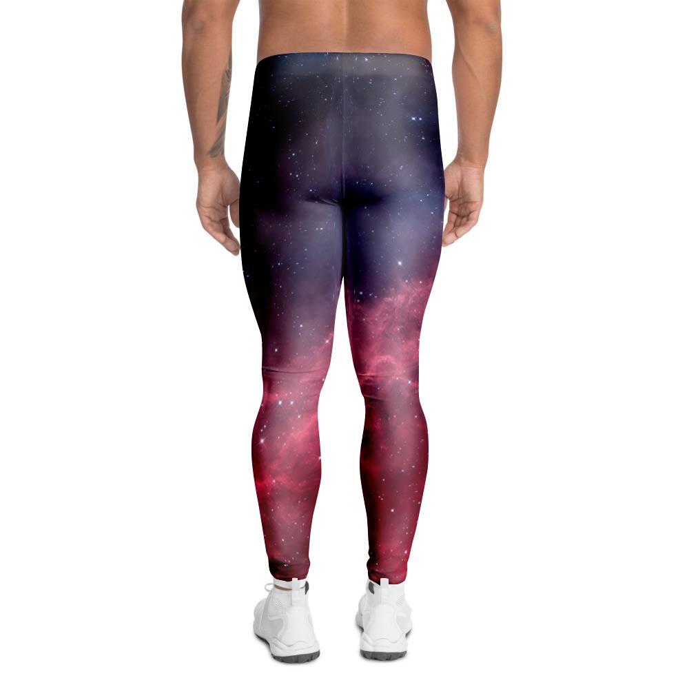 Red Cosmic Galaxy Space Men's Leggings-grizzshop