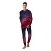 Red Cosmic Galaxy Space Men's Pajamas-grizzshop