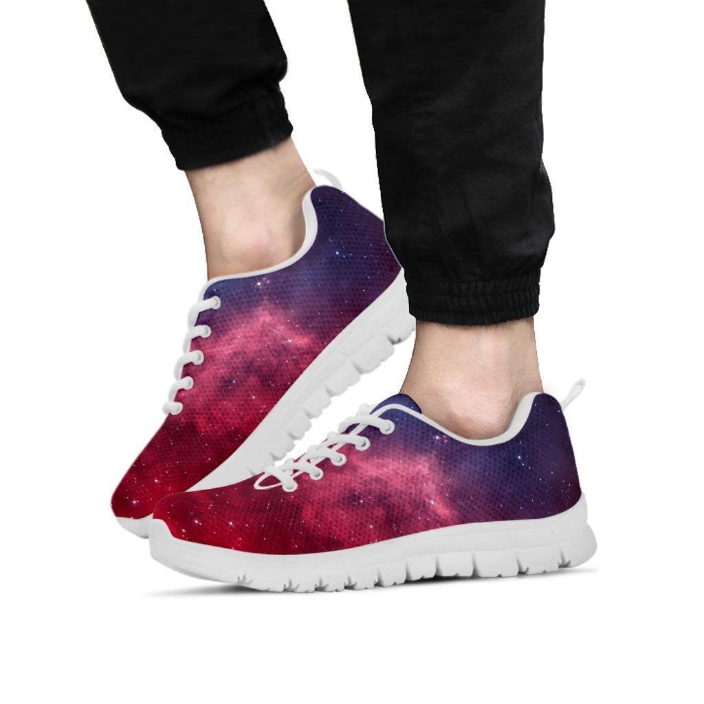 Red Cosmic Galaxy Space Men's Sneakers-grizzshop