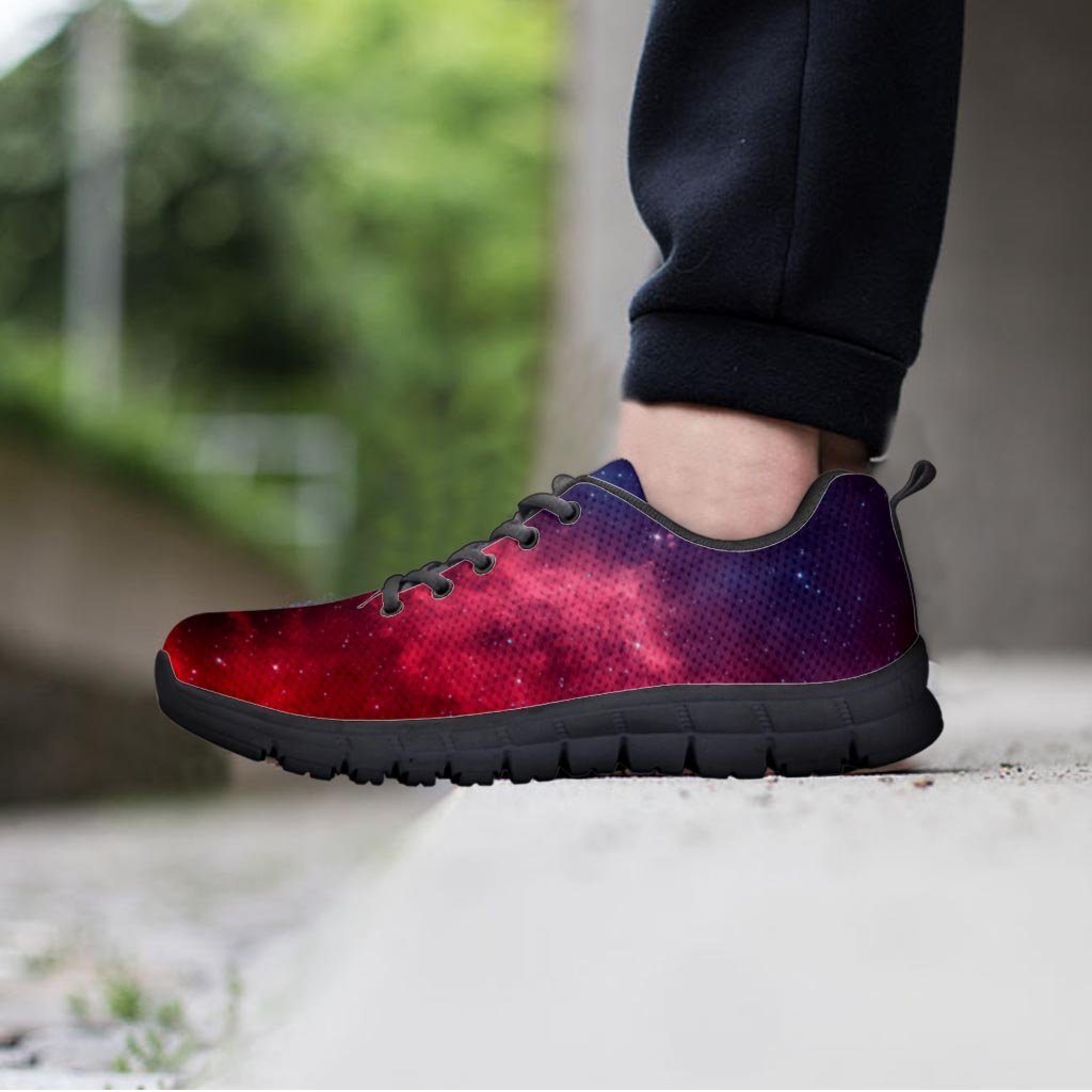 Red Cosmic Galaxy Space Men's Sneakers-grizzshop