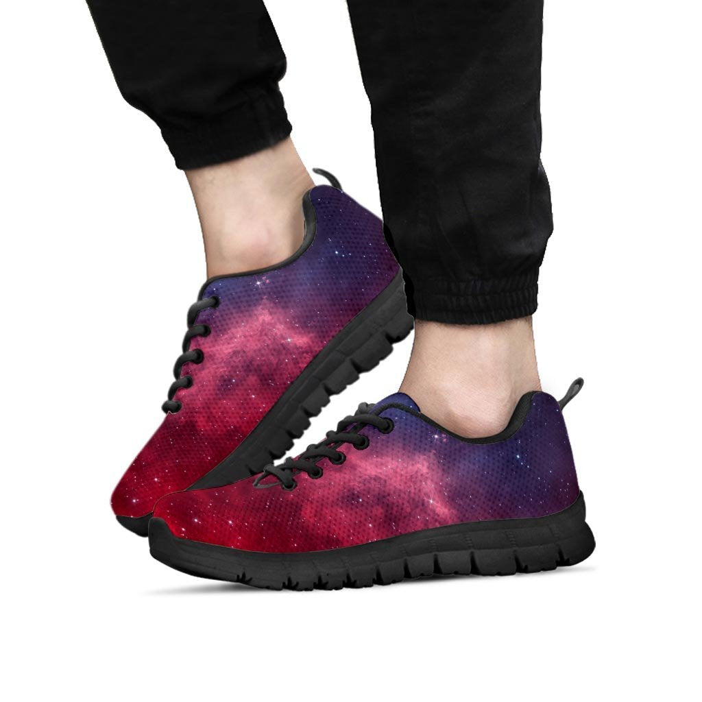 Red Cosmic Galaxy Space Men's Sneakers-grizzshop