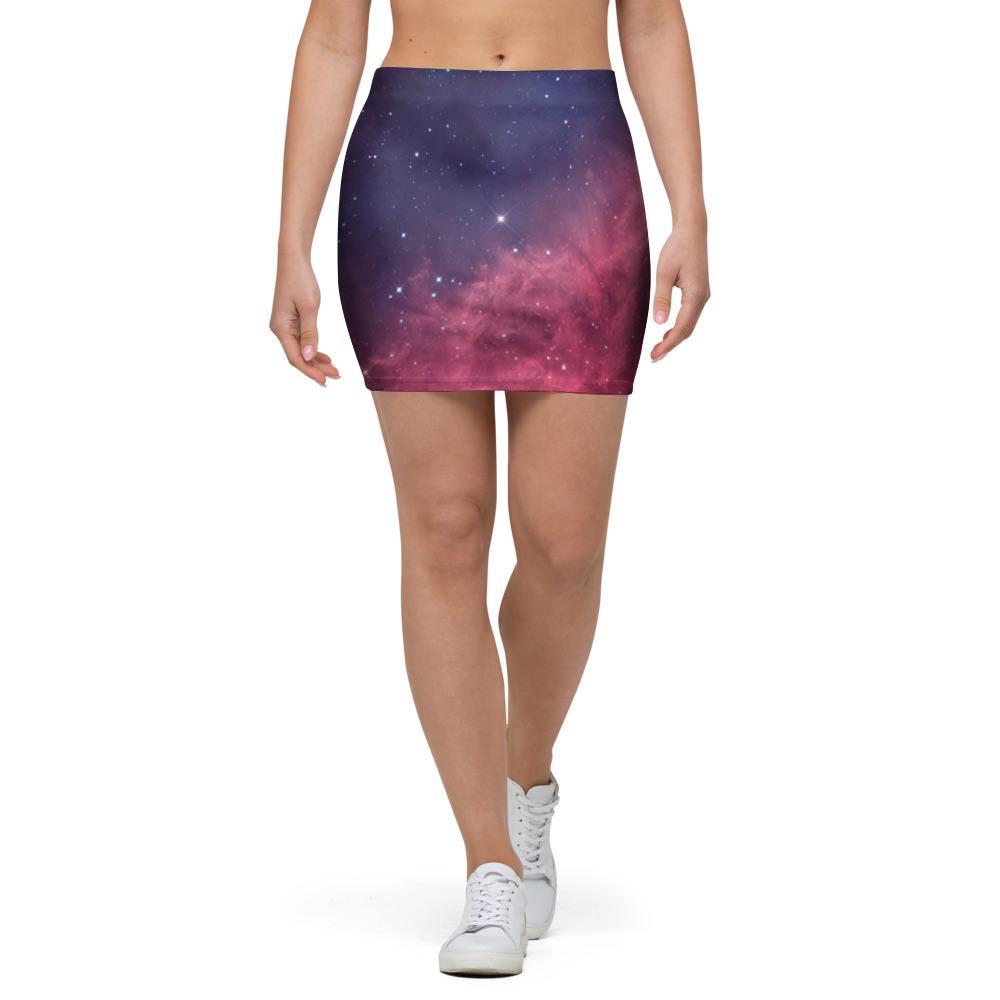 Red Cosmic Galaxy Space Mini Skirt-grizzshop