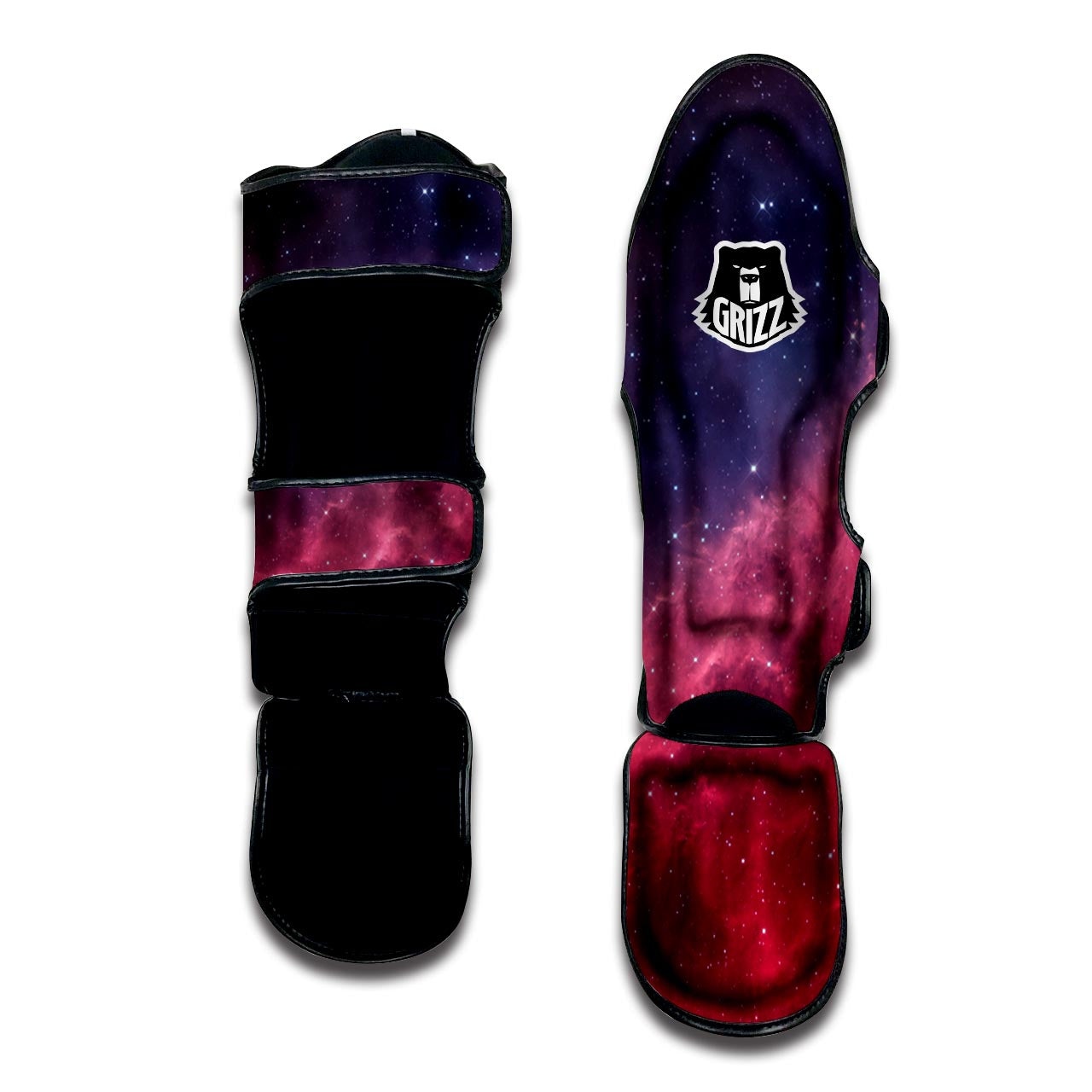 Red Cosmic Galaxy Space Muay Thai Shin Guard-grizzshop