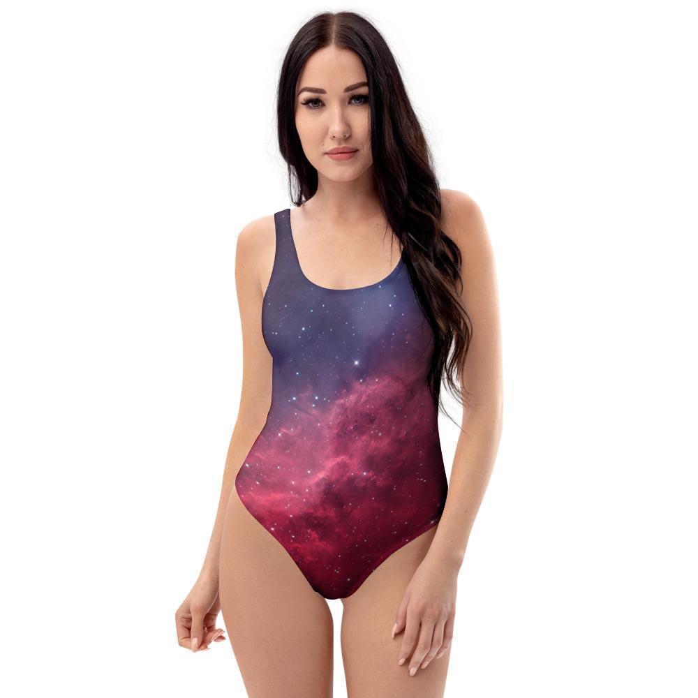 Red Cosmic Galaxy Space One Piece Swimsuite-grizzshop