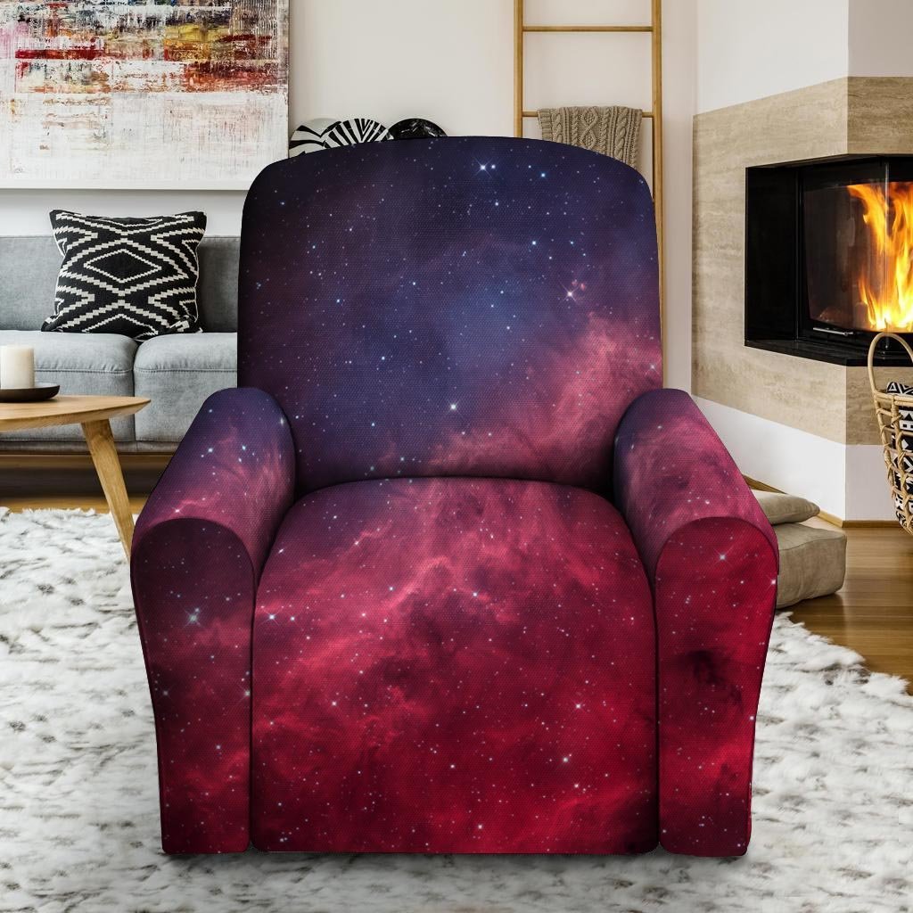 Red Cosmic Galaxy Space Recliner Cover-grizzshop