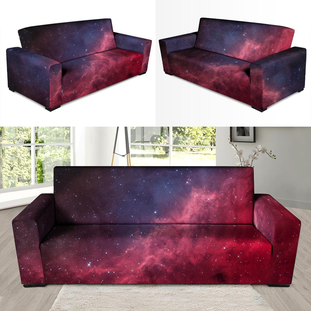 Red Cosmic Galaxy Space Sofa Cover-grizzshop